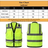 Mesh Reflective Safety Vest with Pockets and Zipper