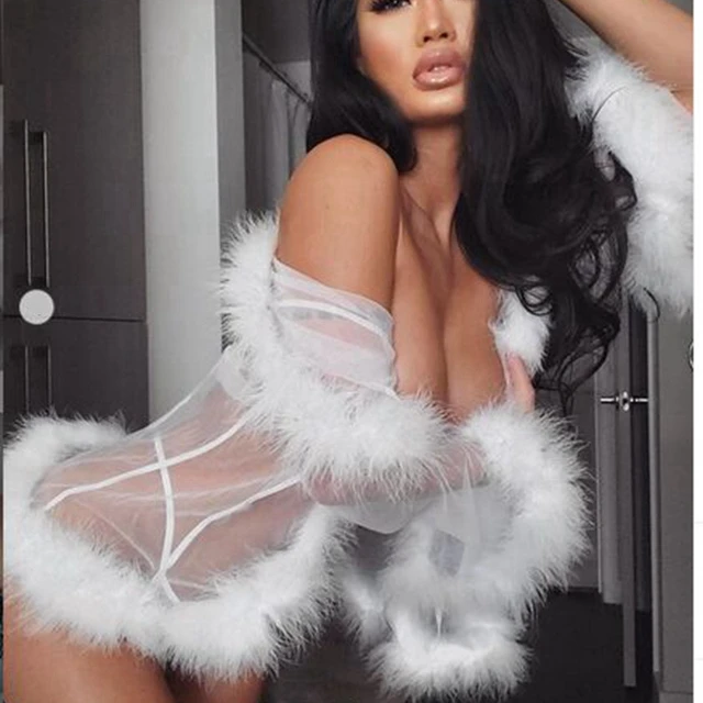 Feather Costume Porn - Party Feathers Robes Adult Costume Porno Bathrobes Sexy Lingerie Lace  Nightwear See Through Bathrobe Women Sex Nightgown - AliExpress