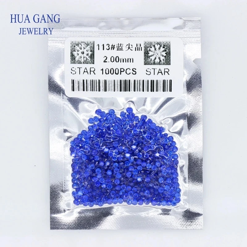 

Small Size1.0~4.0mm Round Shape 113# Blue Spinel Gems Beads Lab Created Spinel Loose Stone For Jewelry Wax Setting