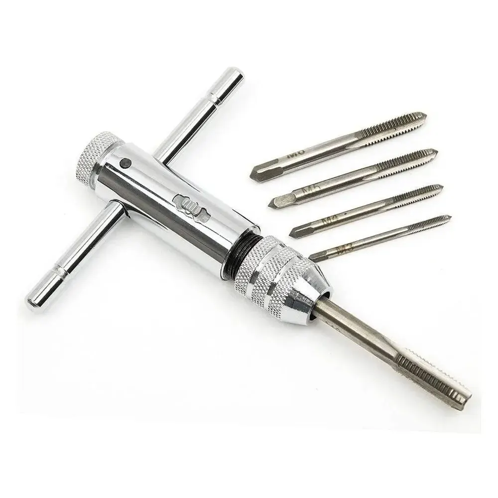 Adjustable T-Handle Ratchet Tap Holder Wrench M3 M4 M5 M6 M8 Machine Screw Thread Metric Plug T-shaped Tap 5