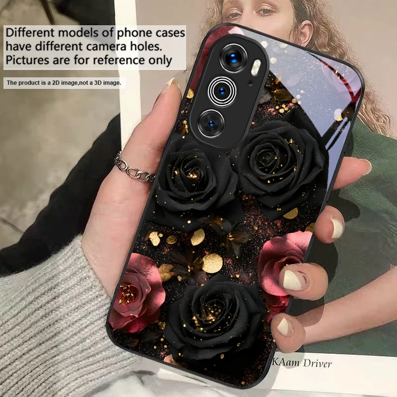 Wine Red Floral Petals Glass Phone Case