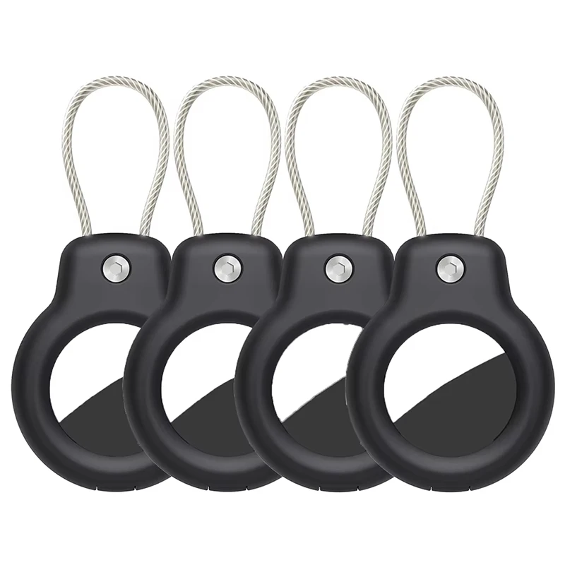 Hard PC AirTag Holder with Wire Cable Anti Drop Key Chain