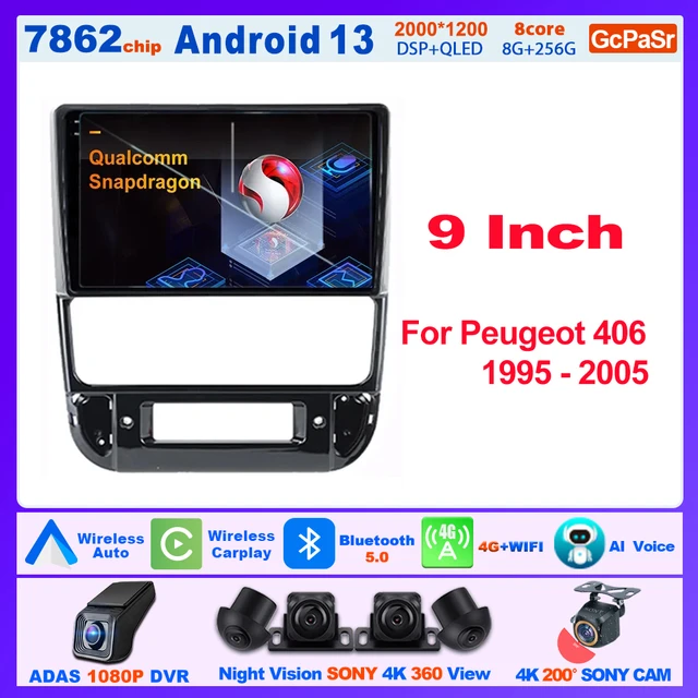 MAMSM Android 12 Car Radio For Peugeot 406 1995 - 2005 LHD Video