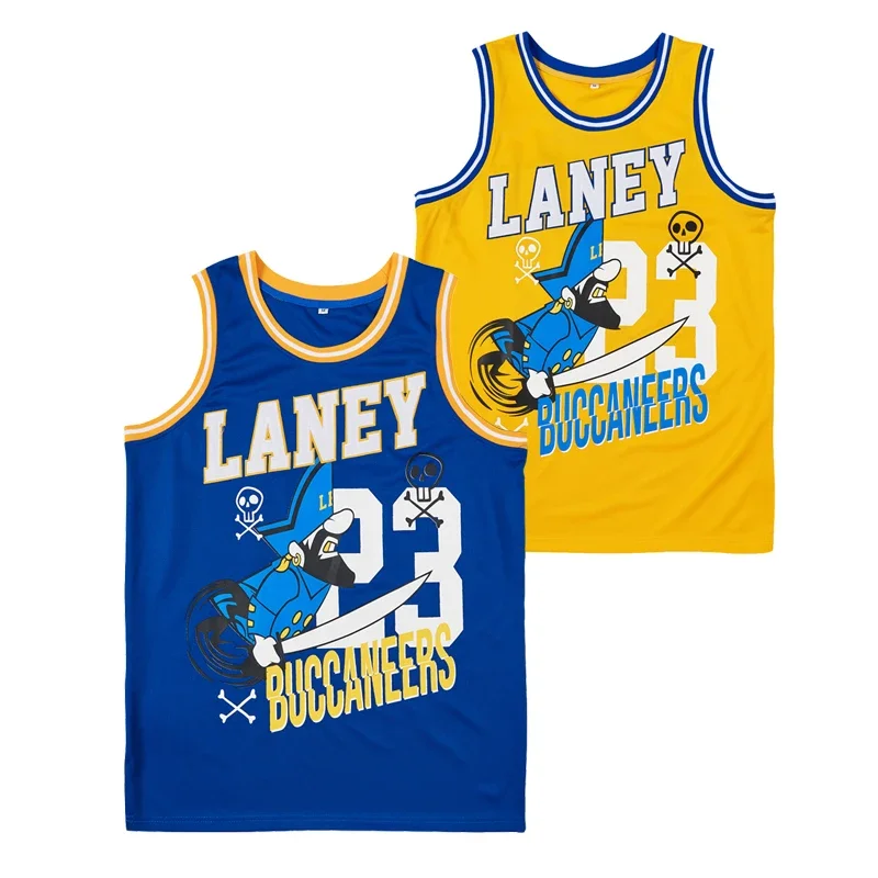 Nuove Maglie Da Basket Laney Buccaneers Remix 23 Ricamo Cucito Maglia Sportiva All'Aperto Di Alta Qualità Bianco Giallo Blu 2023 Nuovo