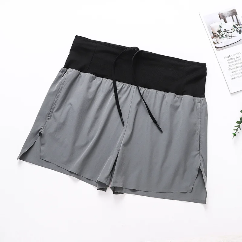 Summer Sports Shorts Men's High Waist Pocket Waterproof Quick Drying Breathable Marathon Running Fitness Nylon 3 Quarter Pants