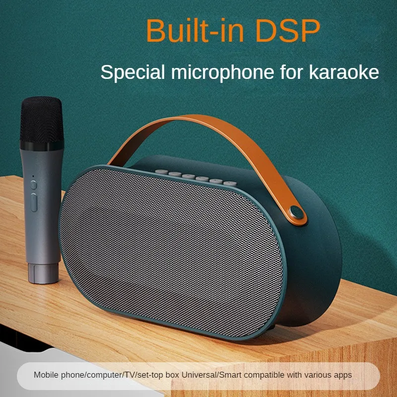 

30W Live Microphone and Bluetooth Speaker for Family KTV Party, Wireless Portable Mic Set