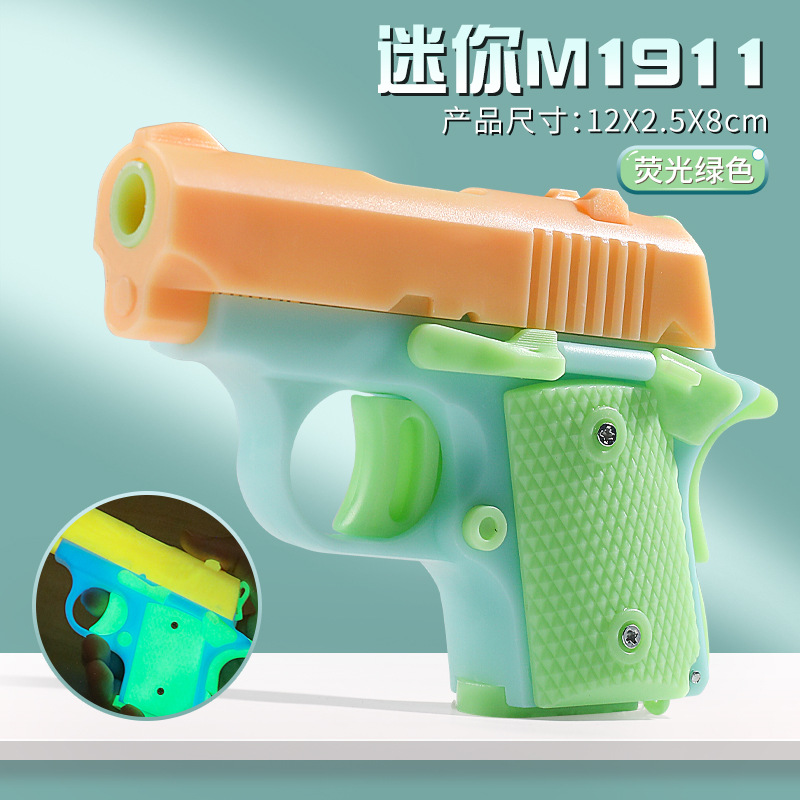 3D Gravity Knife Model Gun Mini 1911 Toy Gun Non-Firing Bullets Toy Gun Rubber Band Launcher Collection Birthday Gift
