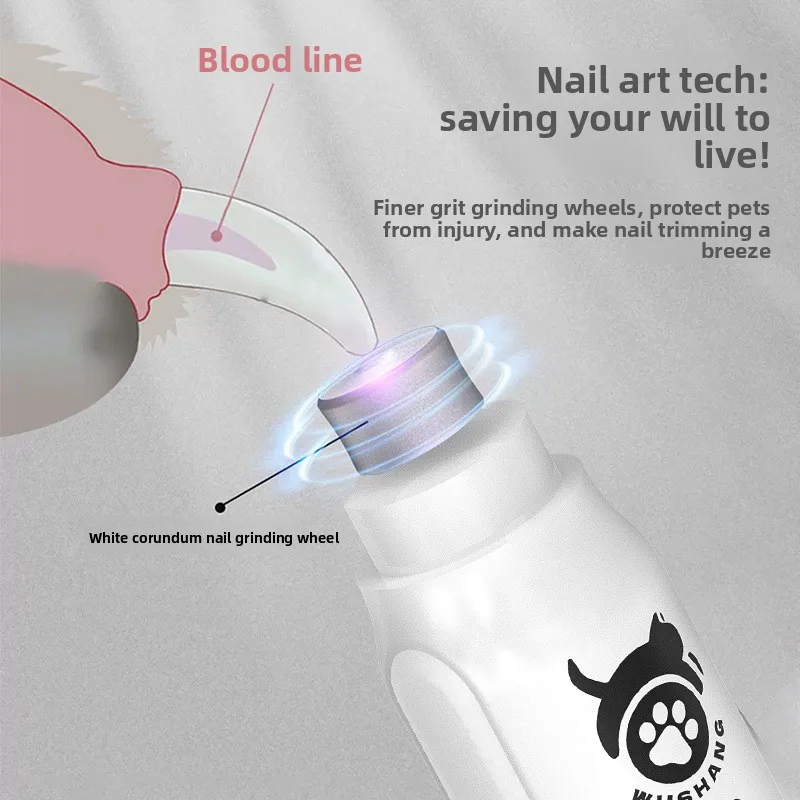 Intelligent LCD Display Pet Nail Polisher 3 Multi-Size Grinding Heads Fast Smooth Trimmer for Small & Large Pets Daily Grooming 2