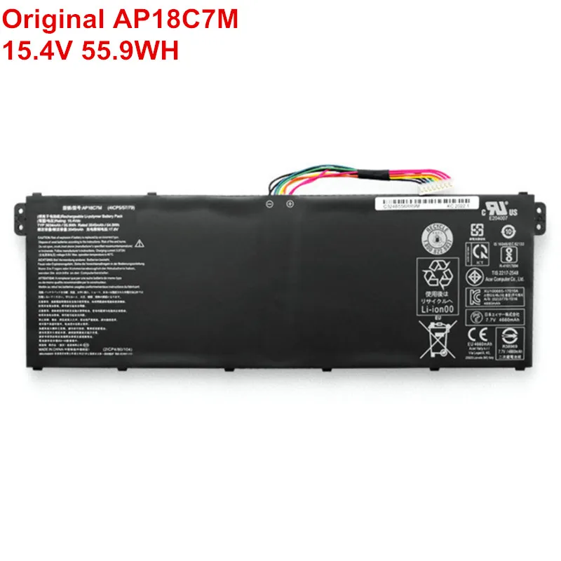 

15.4V 55.9WH Genuine Original AP18C7M 4ICP5/57/79 Laptop Batteries Li Ion For Acer Swift 3 5 SP513-54N SF313-52 SF514-54GT New
