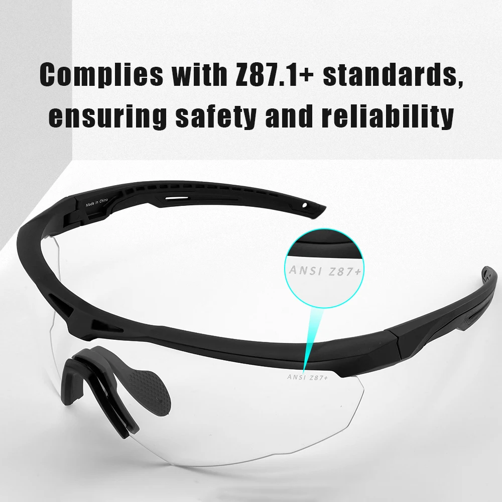 3 Lens Tactical Shooting Glasses Outdoor Sports Windproof Dustproof Safety Military Goggles