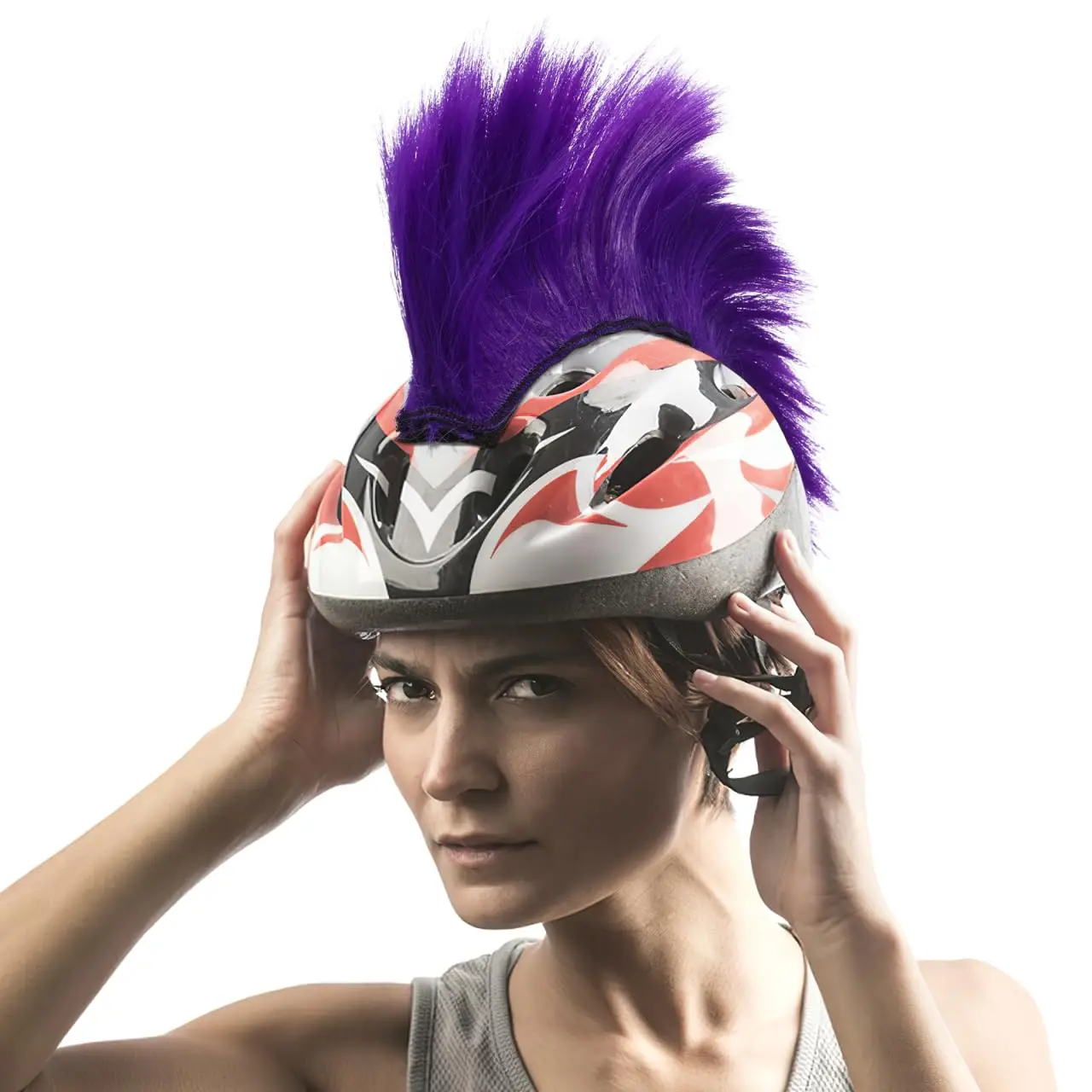 Synthetische Perücken für Helme: Motorrad-Mohawk für Fahrrad-/Schutzhelme, wiederverwendbares Design (Helm nicht enthalten) – Detail 5