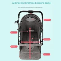 Poussette bébé bidirectionnelle de haute qualité, légère et pliante, peut s'asseoir et s'allonger, chariot Portable à un bouton, voiture pour bébé 4