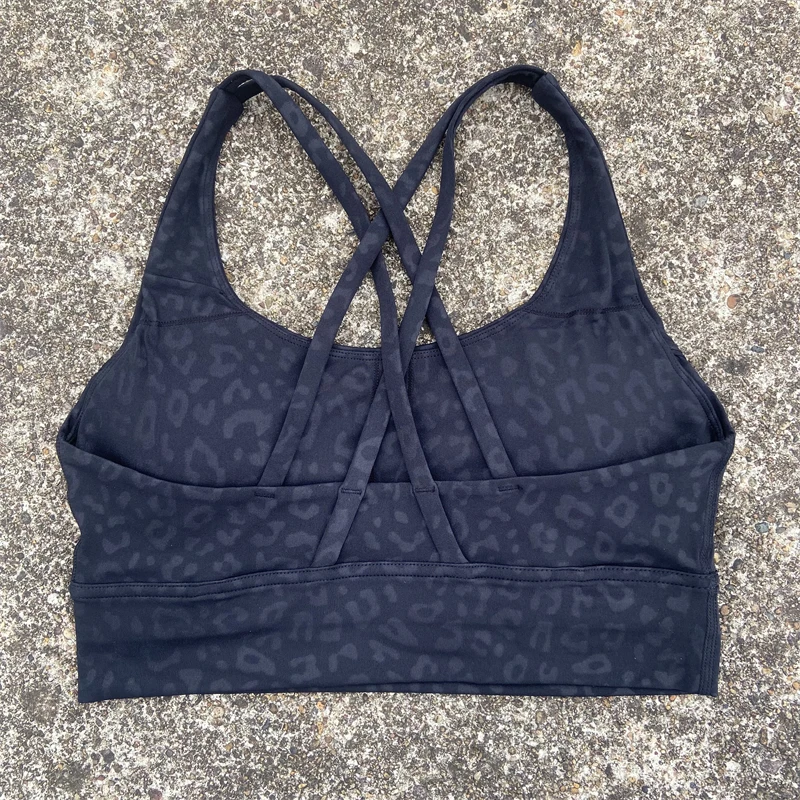 Sports Bra Top Cross Straps Gym Workout Top Yoga Vest Women High Impact Fitness Bralette Push Up Running Tight Padded Underwear