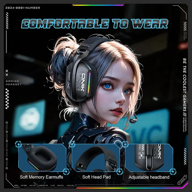 ONIKUMA 3-in-1 Wireless Gaming Headset 6