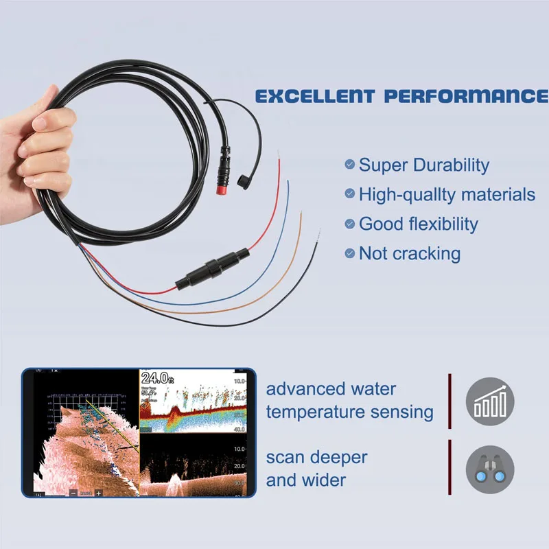 010-12199-04 Power Cable Quick Connect Adaptor 4-Pin 4Xdv for Echo, Striker Plus, Striker Vivid, Striker 4, Fishfinder, Echomap