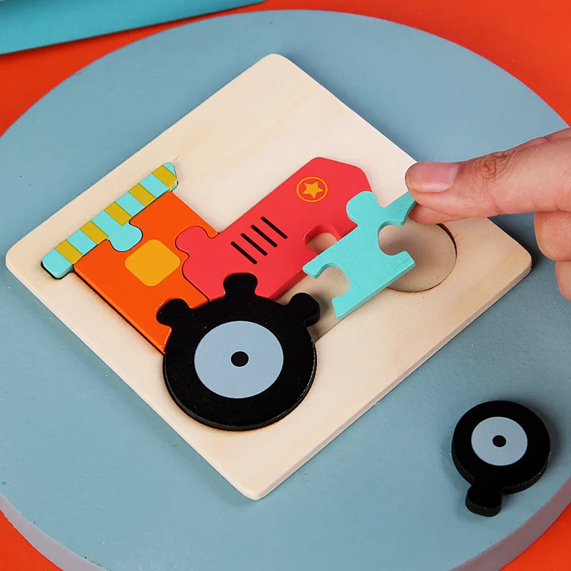 

Interlocking Puzzle Children Lion Plane Elephant Excavator Tractor Sqaure Puzle Education Puzzel for Kid Todler Toys Educational