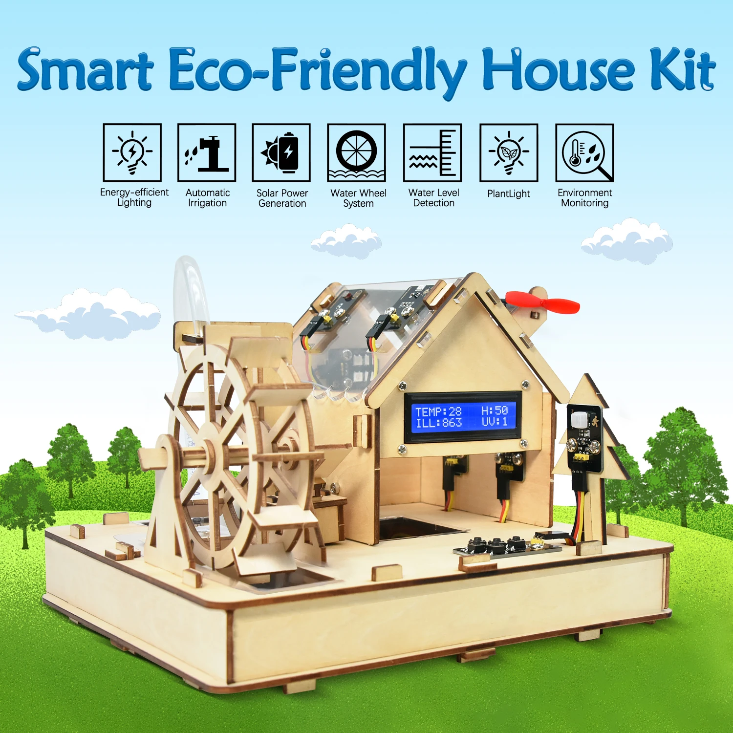 Keyestudio-smart House Kit Com Sistema De Roda De Água Para Arduino ...