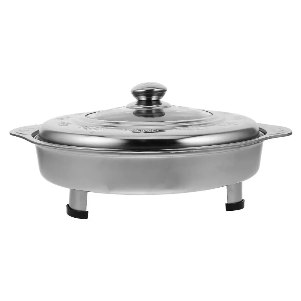 Description Picture 4 of itemStainless Steel Buffet Chafing Dish Food Tray Handle Hot Pot Portable Cooking Gear Multifunctional Save Space