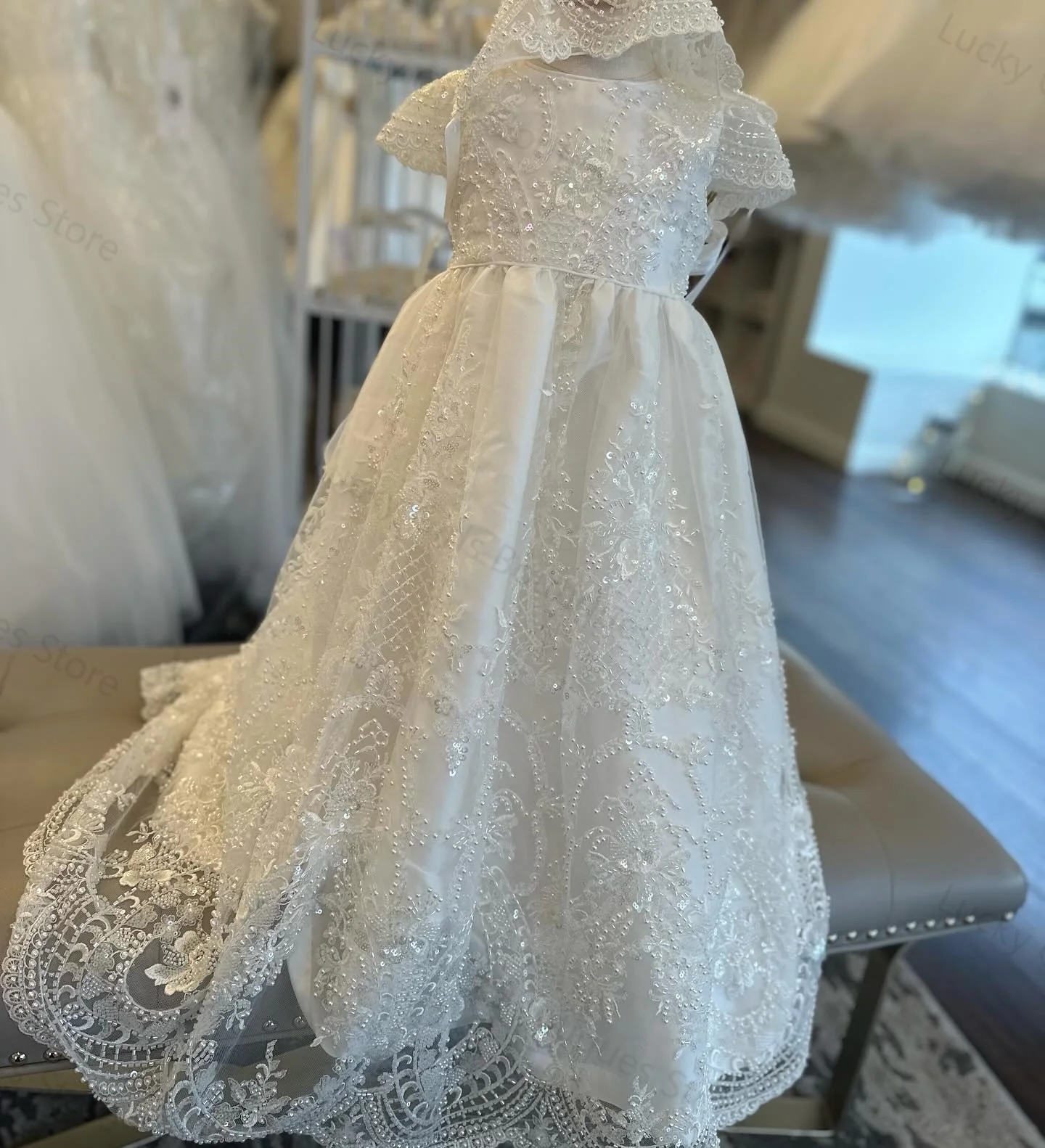 Luxury A-Line Christening Dress 3