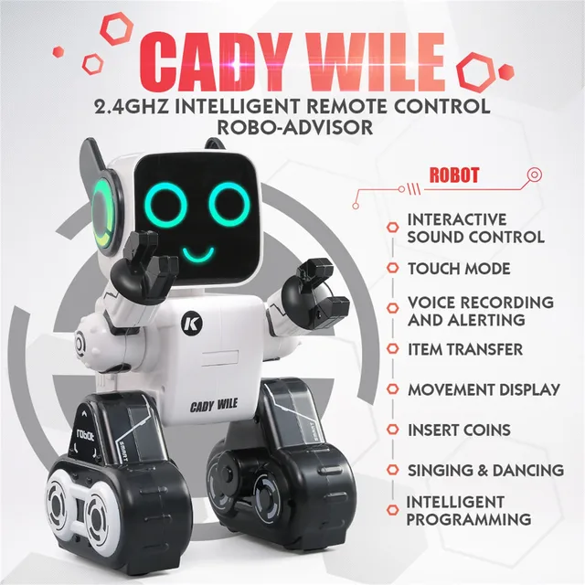 RC Vector robot JJR/C R4 CADY WILE 2.4G Intelligent Remote Control Advisor Coin Bank Smart Robot Money Coin Piggy Bank Kids toys 1