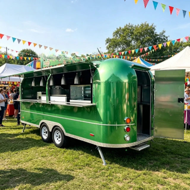 Camion de nourriture électrique personnalisé avec cuisine complète, remorque à crème glacée, camion de nourriture mobile, kiosque 1