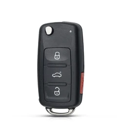 Premium Replacement Folding Car Key Shell Case - 3 Button Design (3 Buttons With Panic)