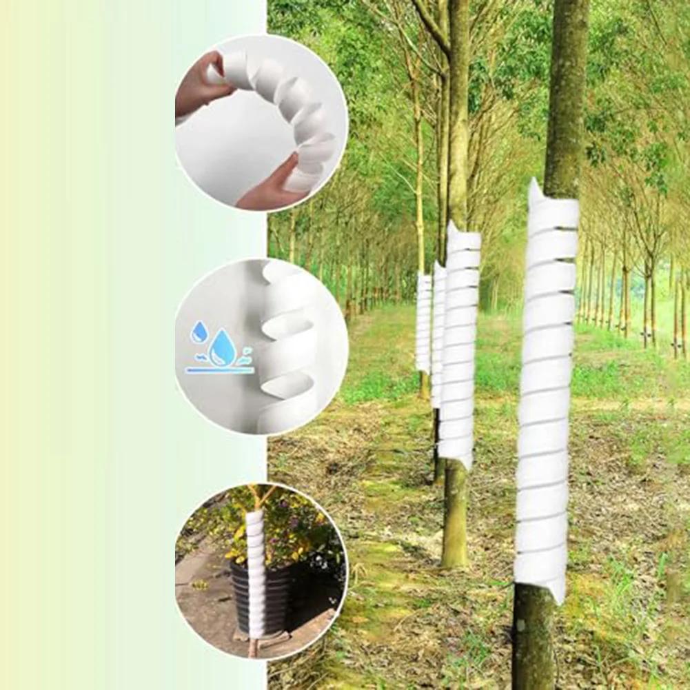 나무를 동물과 환경 손상으로부터 보호하는 나선형 디자인의 플라스틱 랩이 포함된 나무 줄기 보호대 9개