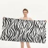 Black White Print Zebra Big Microfiber Beach Towels Quick Dry Towel Sand Beach Towels Pool Towel For Travel Swim Pool Yoga 5
