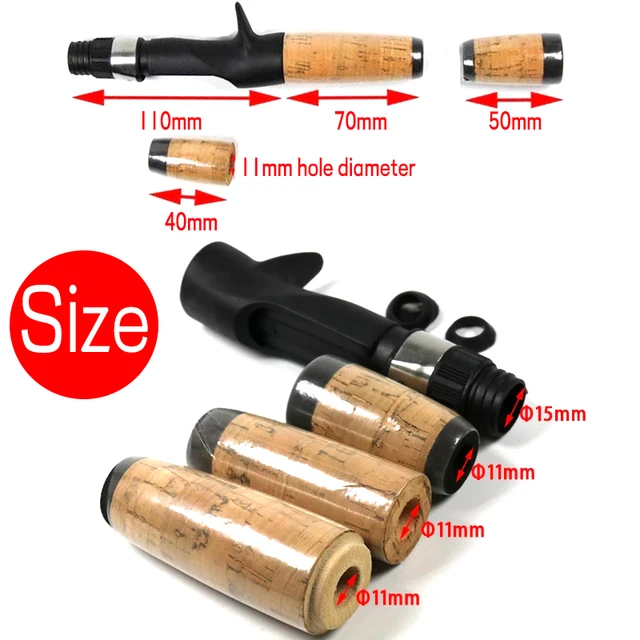 Jigeecarp Fishing Rod Building Repair Soft Cork Split Grip Handle Set  Plastic Reel Seat Rear Grip