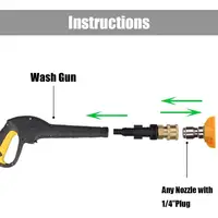 High Pressure Wash Gun Adaptor For Bosch AQT AR Blue B&Decker To Quick Connect 1/4" Washer Parts With Spray Nozzzle 2
