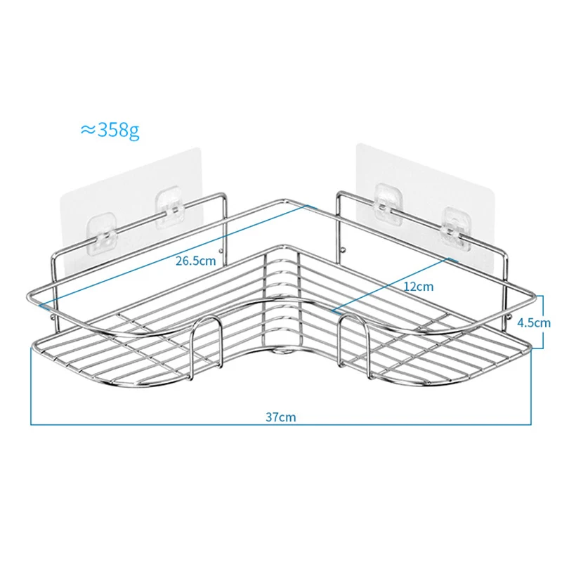 Household Bathroom Storage Rack Stainless Steel Triangular Durable Shampoo Soap Storage Shelves For Kitchen Indoor Accessories 6