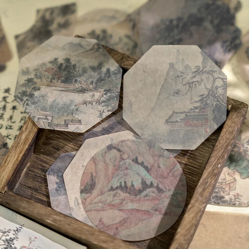 80 개/대 스티커 고대 중국 문화 장식 데칼 인감 DIY 일기 플래너 스크랩북 앨범 학교 용품 문구