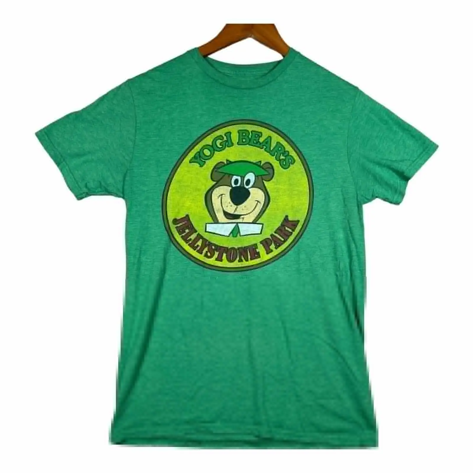 Hanna-Barbera Yogi Bear Jellystone Park Camping Green Snow Heather Shirt M