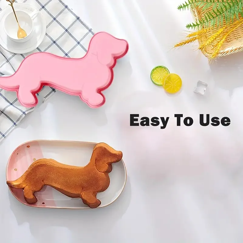 Adorable Dachshund Shaped Silicone Cake Mold for Baking Desserts Bread and Pastries FlexibleOven-Safe Non-Toxic Kitchen Tool