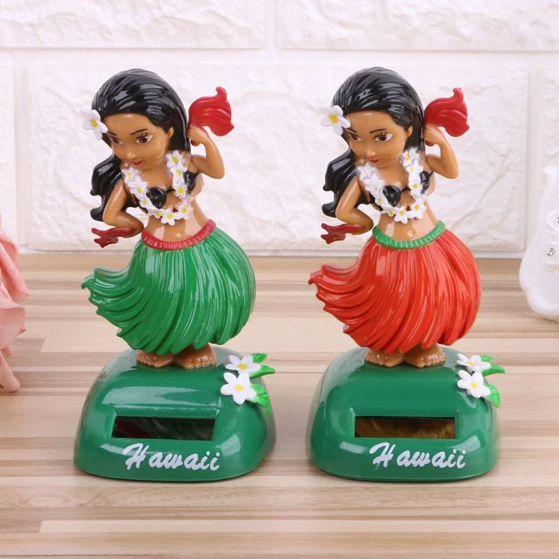 Танцующая игрушка Hula на солнечной батарее для гавайской девочки, танцующая игрушка, украшение для приборной панели автомобиля с вибрирующей головкой, игрушки, украшения для салона автомобиля, украшения