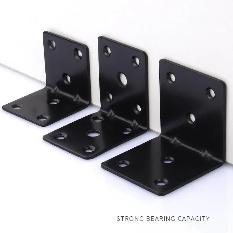 Description Picture 5 of item1PCS Furniture Black Stainless Steel 90 Degress  Angle Code Triangle Shelf Bracket L Type Reinforcement Fixed Connector
