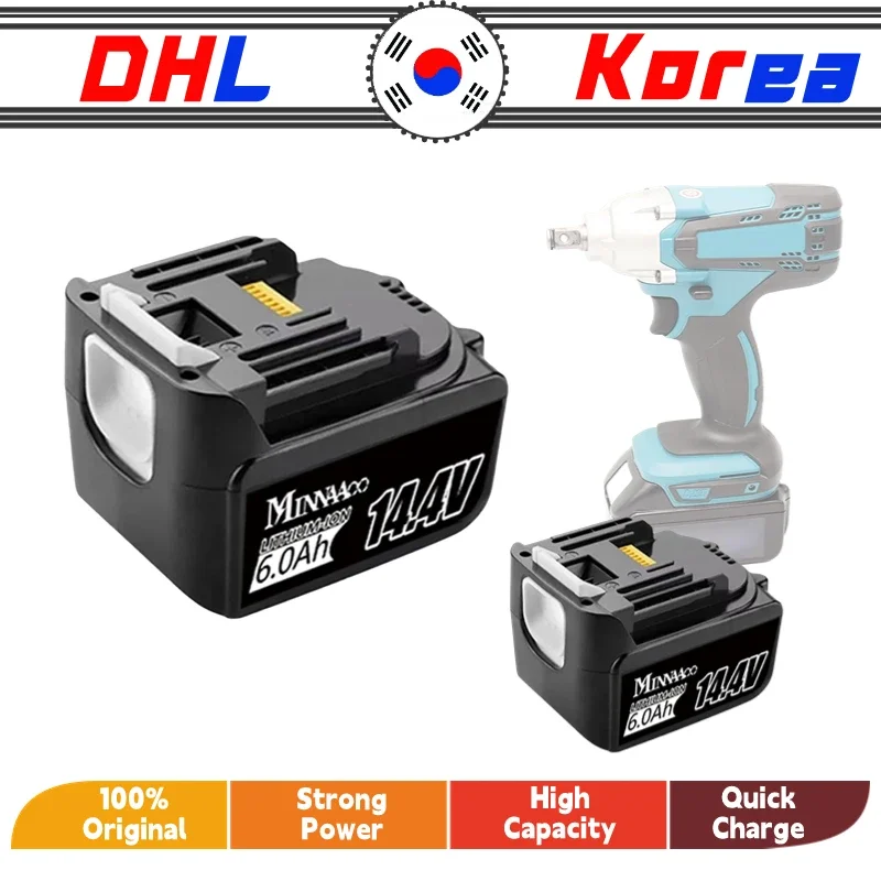 

Used For Makita 14.4 V 6.0 Ah Lithium Ion Battery BL1430B 1460B 1415194066-BDF440RFEBTD 130FWLXT 20B1415194558-0194559-Battery