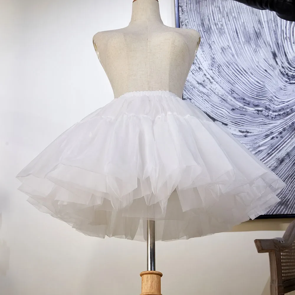 Petticoat Skirt Petticoat Underskirt Lolita Petticoat 35Cm Underskirt Black Petticoat Lolita Soft Yarn Boneless Skirt Support Daily Cosplay Violence Carmen Soft Korea Japan