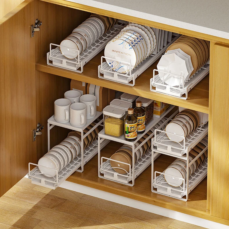 Kitchen Cabinet Organizer Rack Bowl and Plate Storage Dish Racks