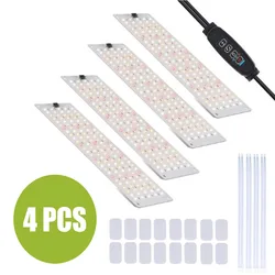 Ultra - Thin Full Spectrum LED Grow Light with Dimmable Timer - UK Plug (4 PCS)