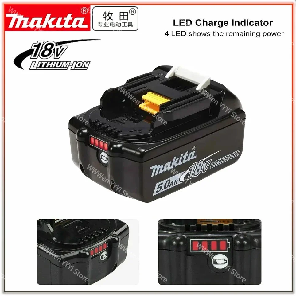 

5000mAh 18V Original Makita Battery BL1830B BL1850B BL1850 BL1840 BL1860 BL1815 Replacement Lithium Battery 5.0Ah