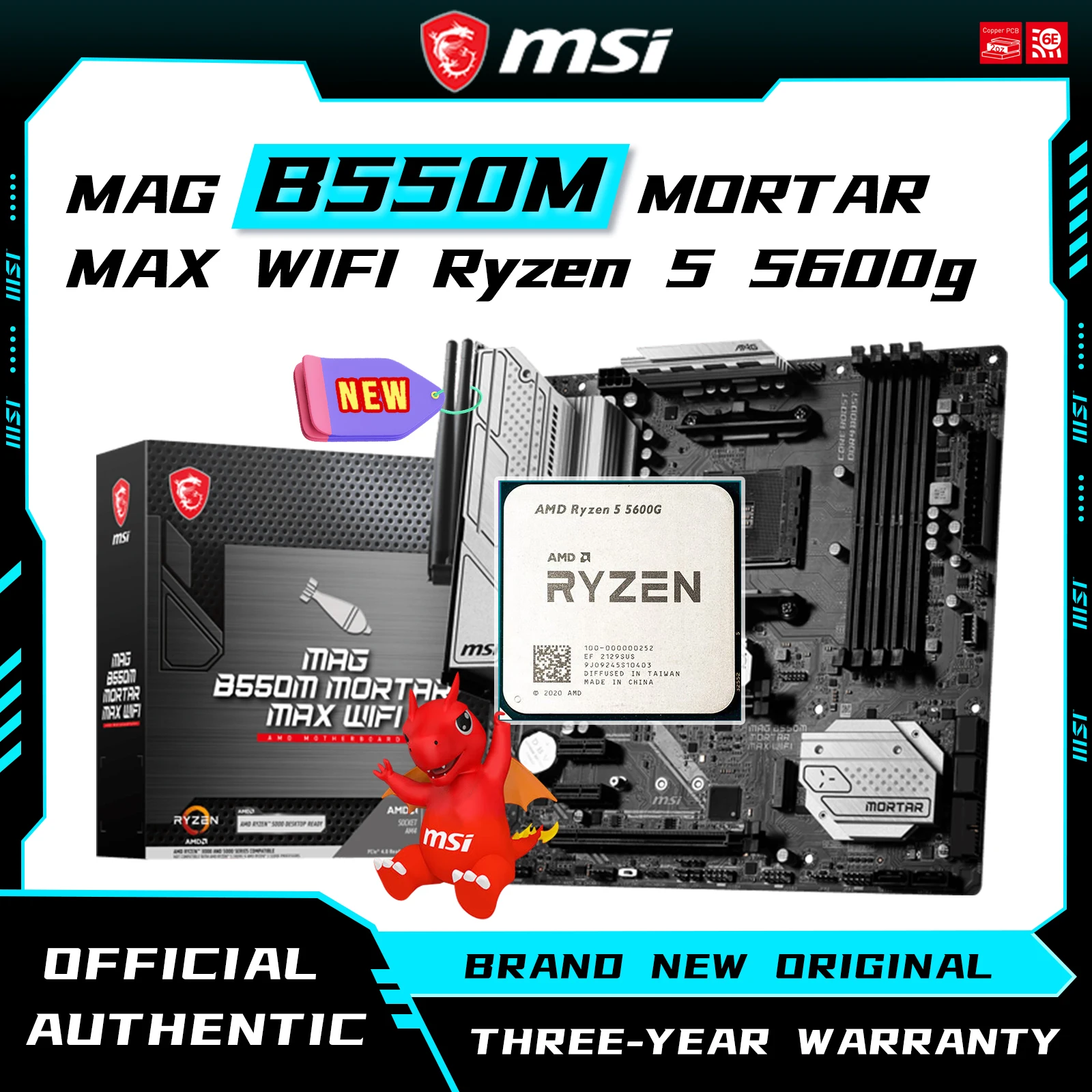 MSI B550 MAG B550M MORTAR MAX WIFI Ryzen 5 5600g Motherboards