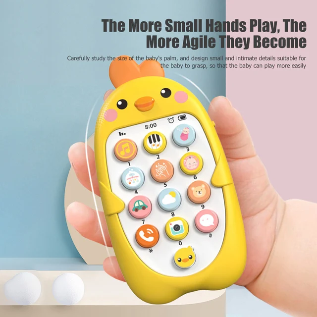 Electronic Baby Cell Phone Toy Battery Powered Silicone Baby Chewing Toys Plastic Early Educational Mobile Phone for Infant Gift 4