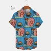 2024 Summer New Harajuku Casual Shirt Cute Spongebob Anime Street Trend Versatile Men's Lapel Short Sleeve Shirt 3
