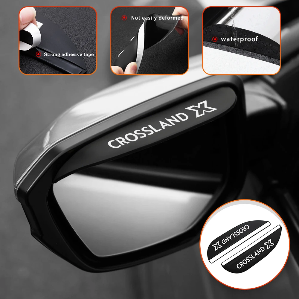 Per Opel Crossland X Antara Astra Corsa Insignia Meriva Movano Vivaro Agila Specchietti Retrovisori Per Auto In Silicone Auto Rain Sopracciglia