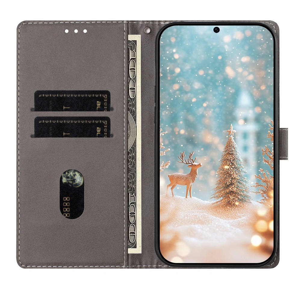 Luxury Flip Leather Wallet Phone Case - Christmas Edition