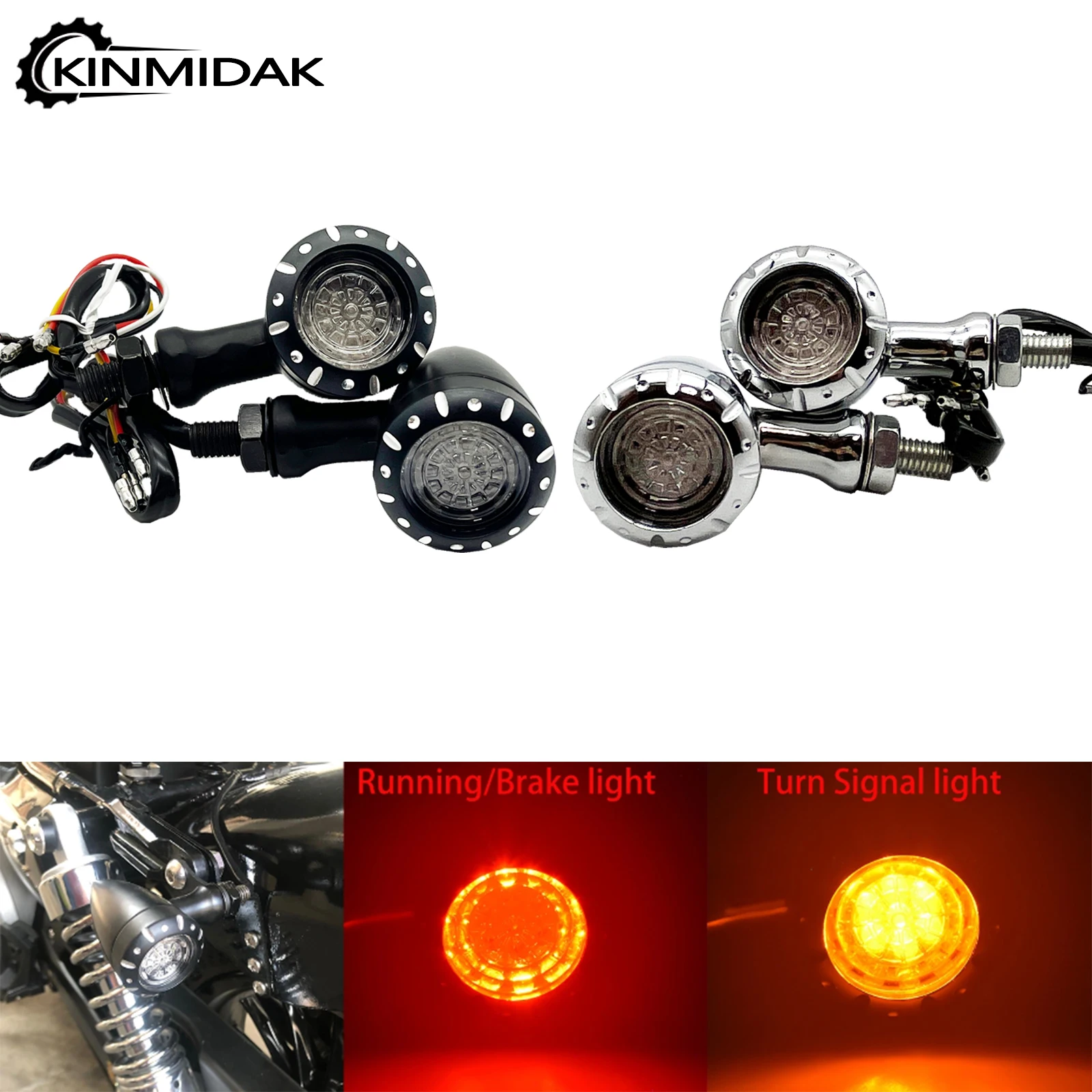 UniversalMotorcycle4wire12vBulletLEDBrakeRunningBlinkerTurnSignalIndicatorLightFor