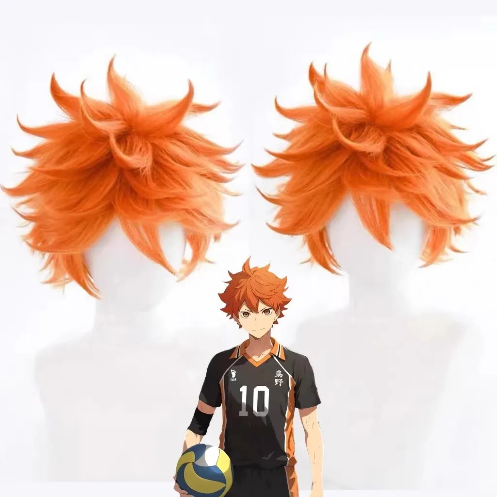Ashely Hinata Shoyo Cosplay Wig Shoyo Hinata High Quality 30cm Short Orange Heat Resistant Synthetic Hair Anime Role Play Wig