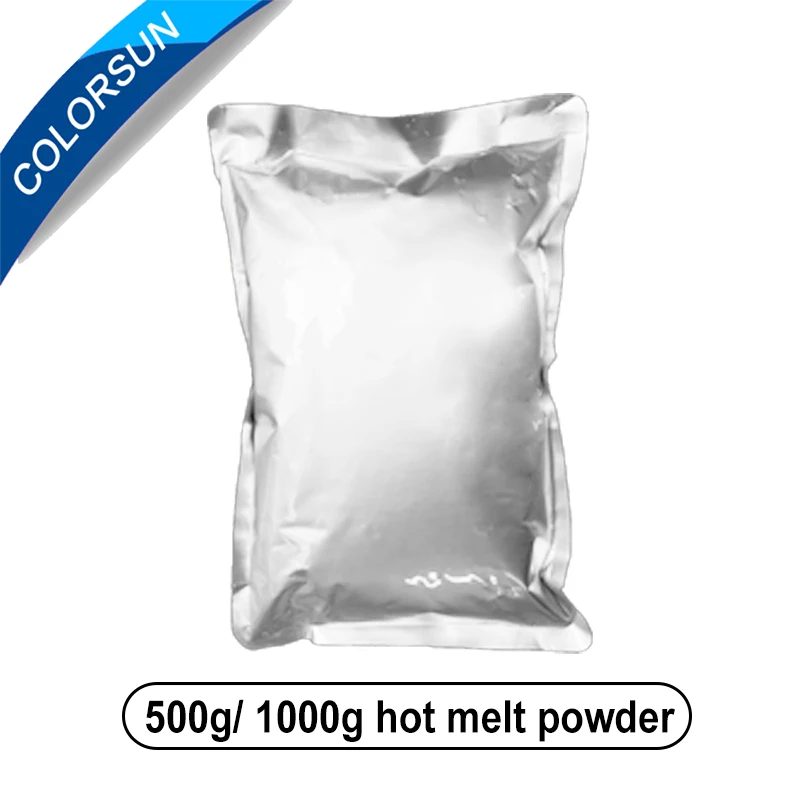 

Colorsun DTF Hot Melt Powder 500g/1000g Direct to Film Hot Melt Adhesive powder For transfer to cotton For DTF Printer