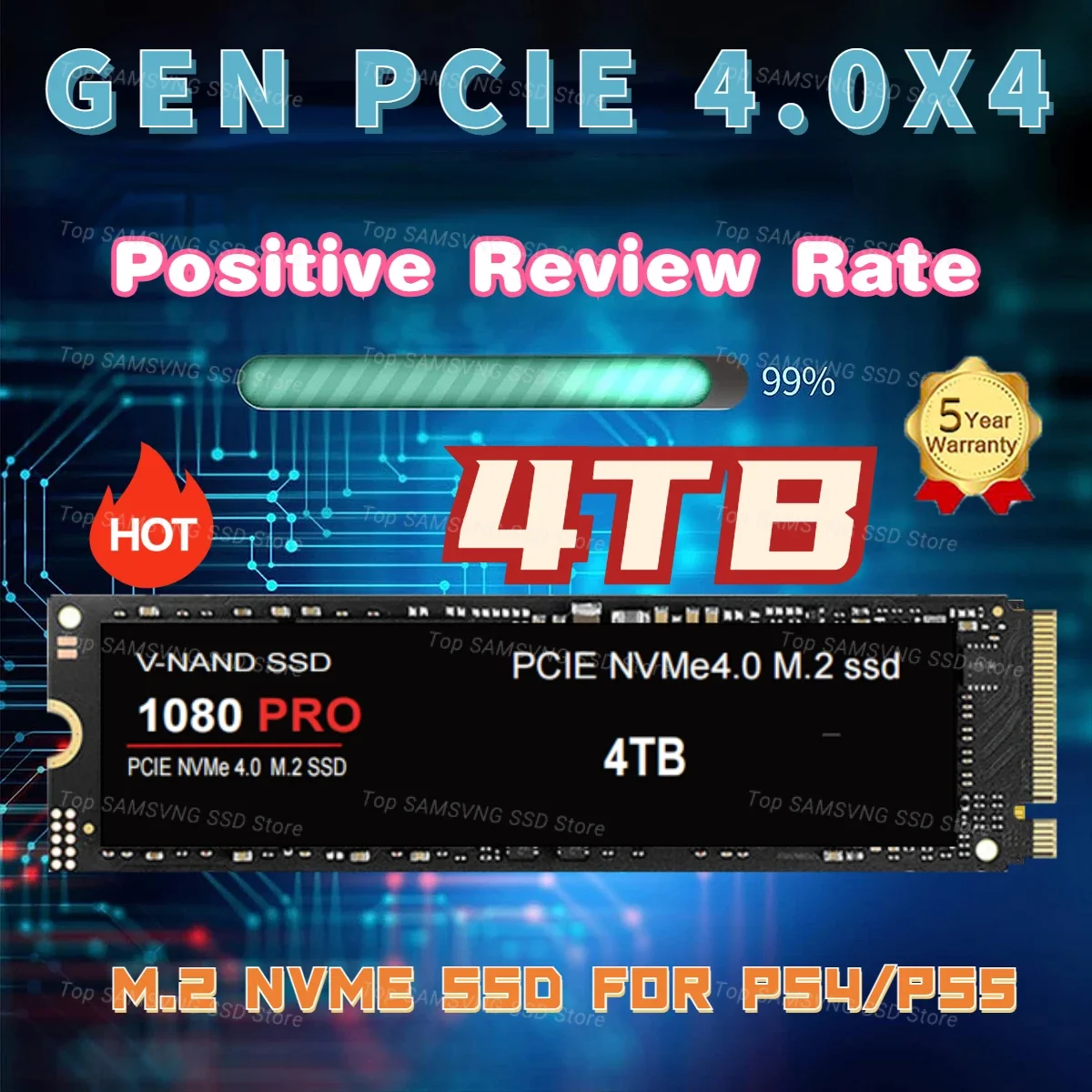 

FOR PS5 New SSD M2 NVMe 500GB 990Pro 4TB 8TB Internal Solid State Drive 1TB Hdd Hard Disk 1080 PRO M.2 2TB for Laptop Computer